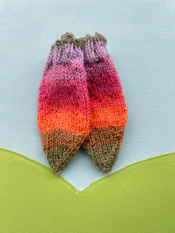 Knit Socks - Orange/Purple