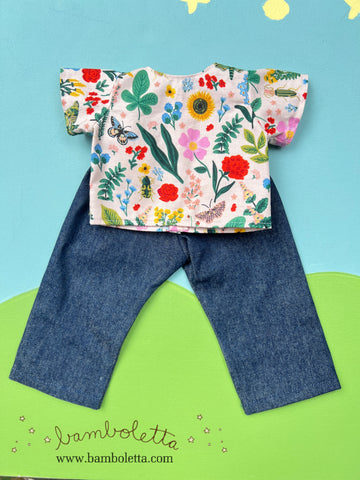 Forever Friend Outfit Set - Jeans & Floral Tee
