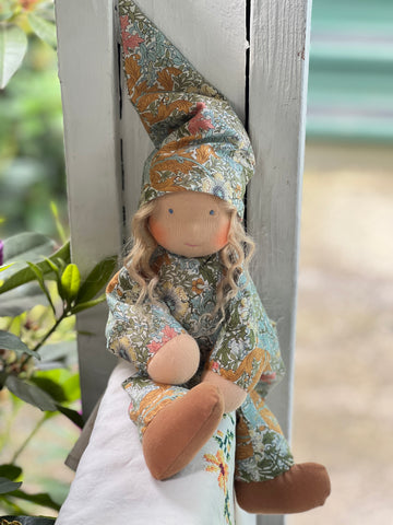 Floppy Dolls - Teal Gold Floral