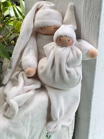 First Lovie & Pocket Doll Set - White Velour