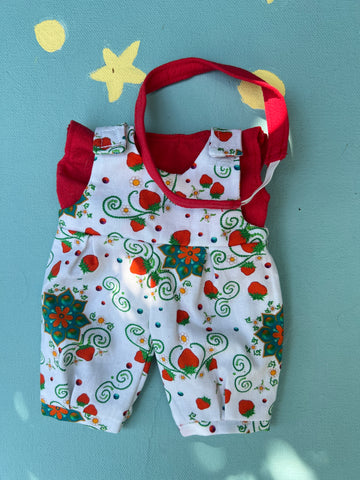 Picco Overalls & Tee Outfit - Strawberry Vines