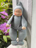 Little Snuggle Doll - Blue Cotton Waffle