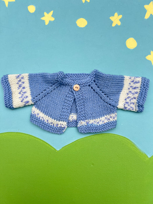 Classic/Sitting Friend Knit Sweater - Blue and White