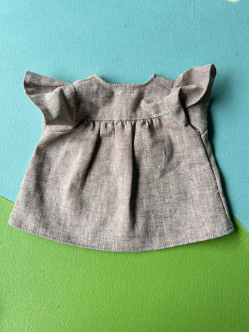 Cuddle Doll Dress - Oatmeal Linen