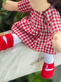Little Friend Outfit - Red Gingham (Red Shoes)