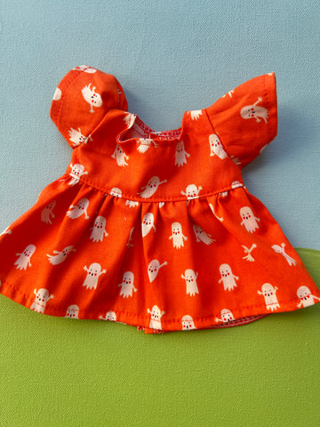 Picco/Little Buddy Dress - Orange Ghosties