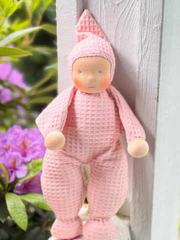 Little Snuggle Doll - Pink Cotton Waffle