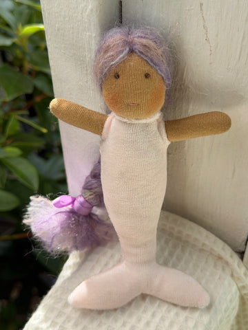 Mini Mermaid - Purple Hair, Pink Tail (mocha)