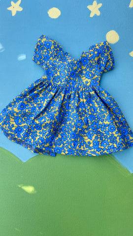 Little Friend Dress - Blue and Yellow Floral