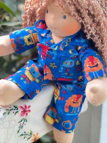 Classic/Sitting Friend Flannel PJ's-  Friendly Monsters