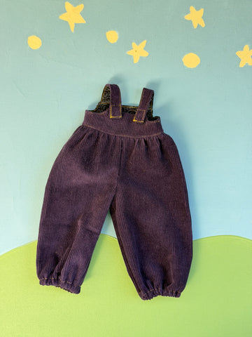 The 'Maxine'  Overalls - Eggplant Cord