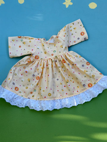 Little Friend Dress - Spring Floral Bouquet/Eyelet