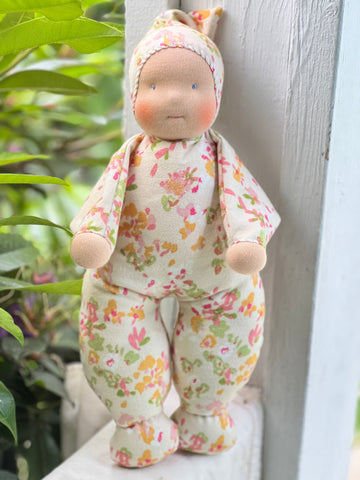 Little Snuggle Doll - Floral  (Blue Eyes)
