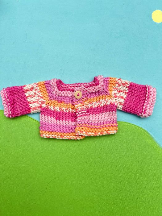 Cuddle Doll  Knit Sweater - Pink Stripes