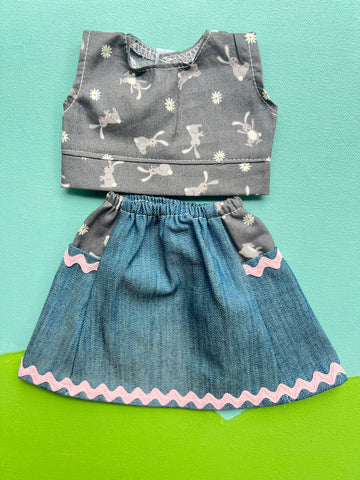 Little Friend Skirt & Top-  Bunnies
