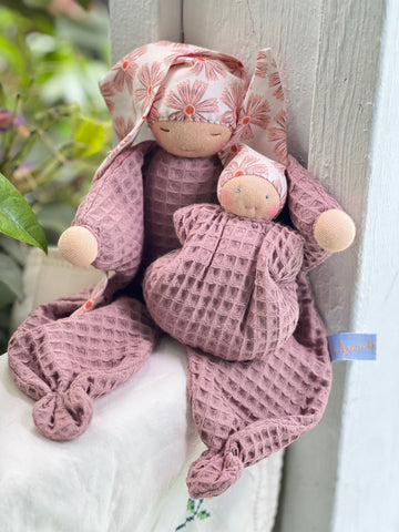 First Lovie & Pocket Doll Set - Purple Waffle / Floral