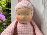 Little Snuggle Doll - Pink Cotton Waffle