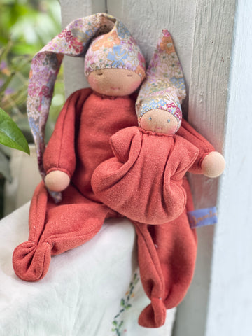 First Lovie & Pocket Doll Set - Orange/ Floral