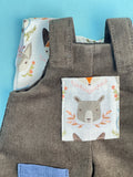 LIttle Forever Friend Overalls & T Set - Brown Cord / Forest Friends