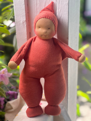 Little Snuggle Doll -  Red/Orange (Mocha)