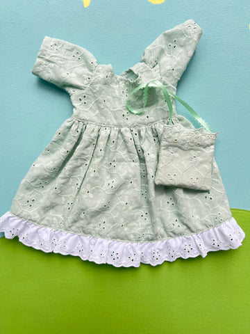 Little Friend Dress - Teal Eyelet