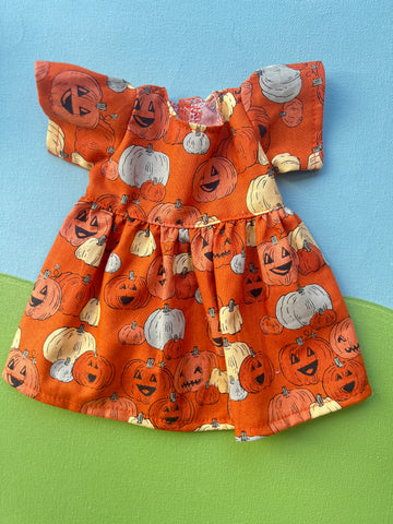 Cuddle Doll\ Little Friend Dress - Jack-O-Latern