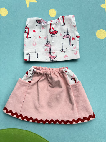 Little Friend Skirt & Top -  Flamingo