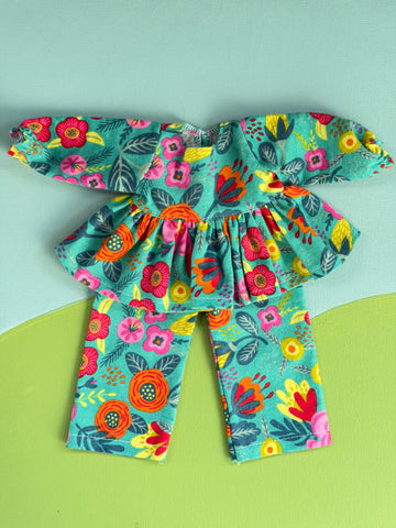 Little Friend PJ's - Fantastic Florals in Teal