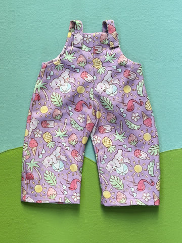 Little Friend Overalls - Purple Care Bear