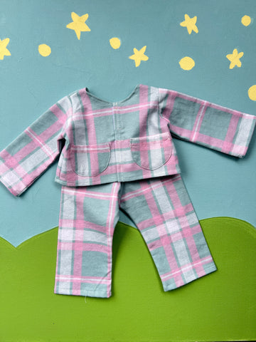 Forever Friend PJ's - PInk & Teal Plaid