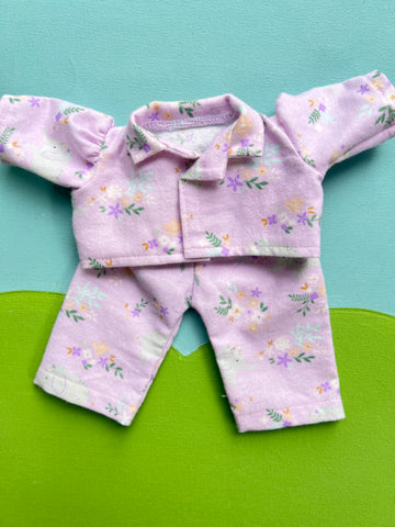 Cuddle Doll\ Little Friend PJ's - Purple Elephants