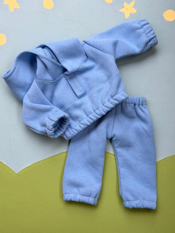Little Friend 1/4 Hoodie and Jogger - Sky Blue