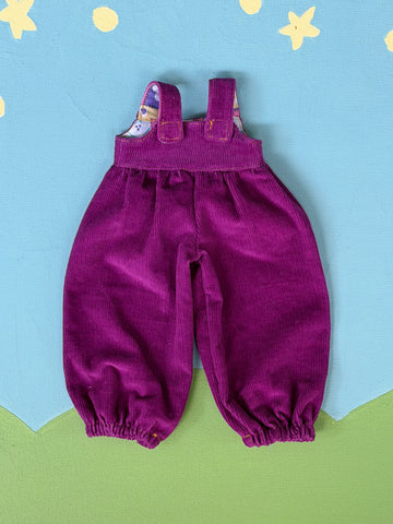 The 'Maxine'  Overalls - Magenta Cord