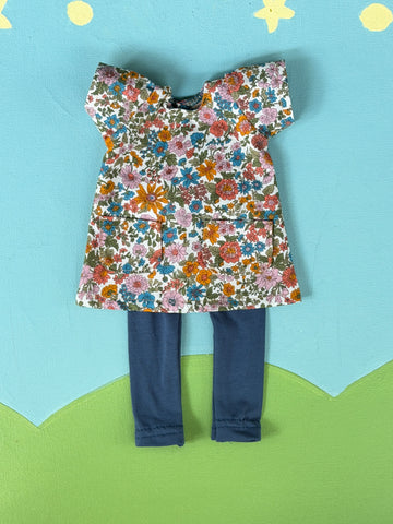 Little Friend Tunic Set with Tights - Liberty