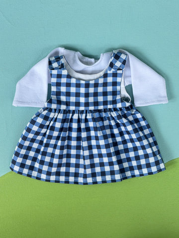 Little Friend Dress Overalls - Blue Check