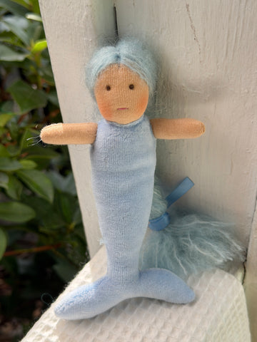 Mini Mermaid - Blue Hair, Blue Tail (sunkissed)