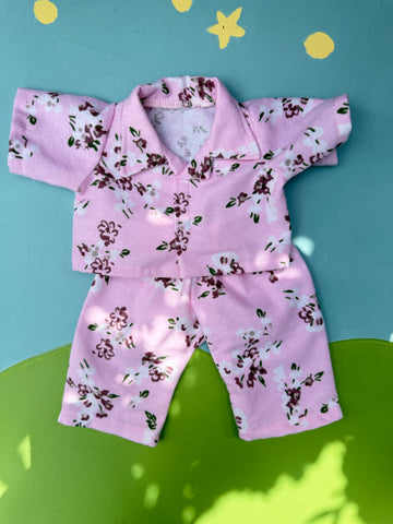 Classic/Sitting Friend Flannel PJ's- Pink Floral Flannel