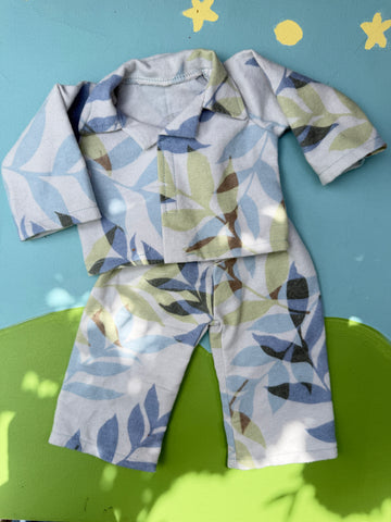 Forever Friend PJ's - Blue Leaves Flannel