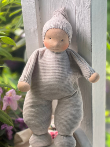 Little Snuggle Doll - Light Grey (Blue Eyes)
