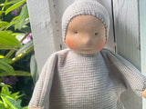 Little Snuggle Doll - Light Grey (Blue Eyes)