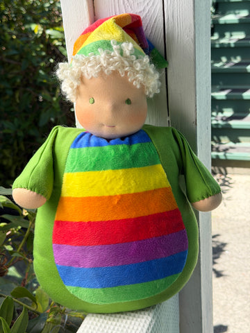 Snuggle Doll - Green Pillow (sunkissed skin tone)