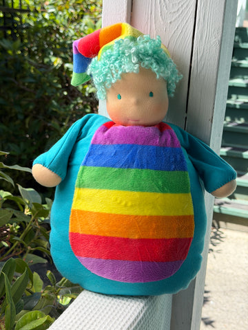 Snuggle Doll - Blue Pillow - turquoise hair (sunkissed skin tone)