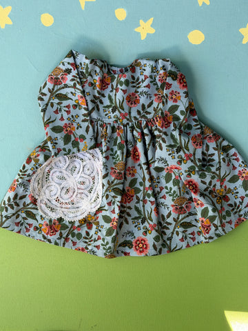 Forever Friend Dress - Blue Floral Doily