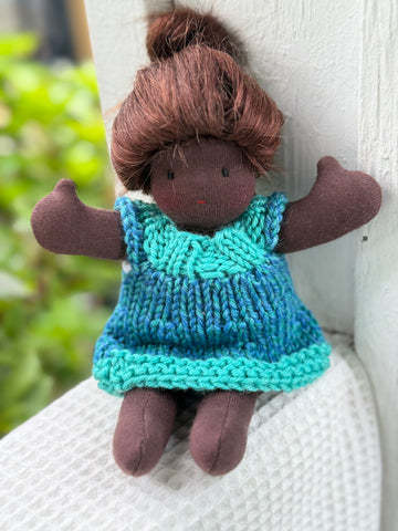 Mini Dolls -  10 (dark brown skin tone)