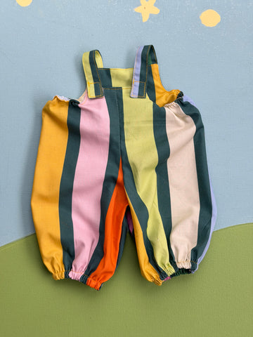 Classic/Sitting Friend Poof Overalls - Stripes