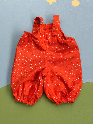 Classic/Sitting Friend Poof Overalls - Orange Stars