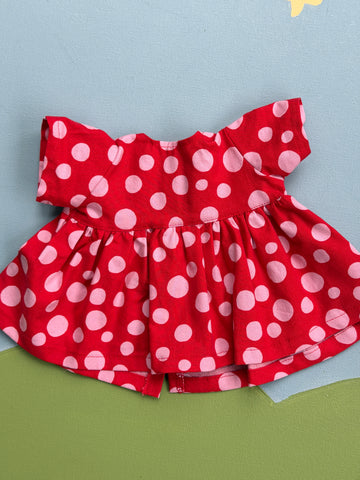 Classic/Sitting Friend Dress - Red Pink Dot