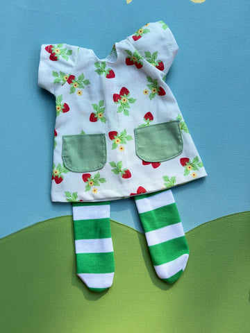 Little Friend Tunic Set with Tights - Strawberry Stripes