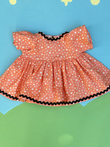 Classic/Sitting Friend Dress Orange Stars RicRac