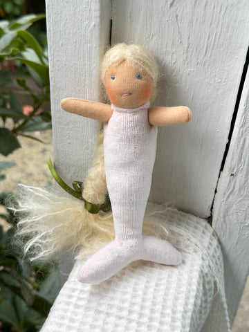 Mini Mermaid - Pink Tail, Blonde Hair (Sunkissed)